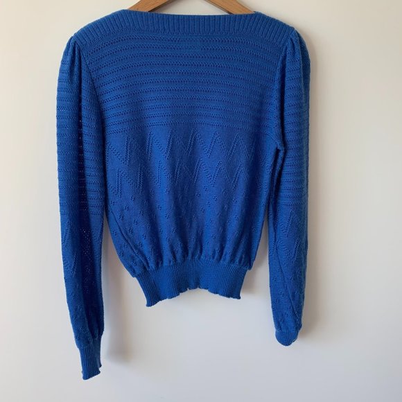 Vintage 80s Puff Sleeve Sweater - Picture 1 of 5